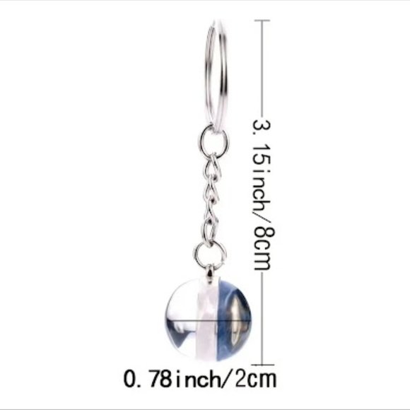 Set of 2 Luminous Flower Keychains "Lotus Cherry Blossoms" 1 Pink, 1 Purple - Picture 2 of 4